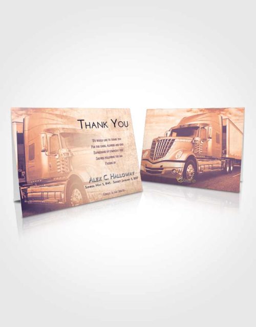 Funeral Thank You Card Template Lavender Sunset Trucker Hours