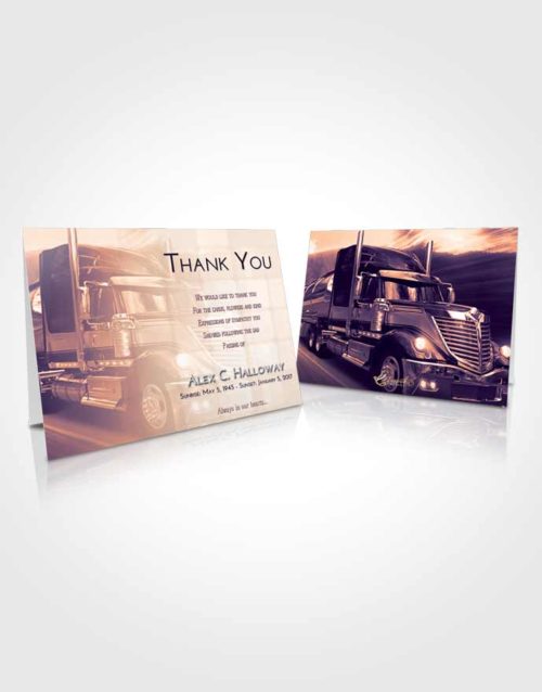 Funeral Thank You Card Template Lavender Sunset Trucker Life