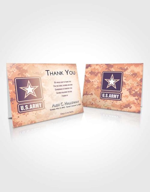 Funeral Thank You Card Template Lavender Sunset United States Army