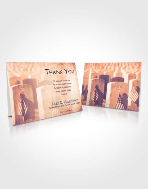 Funeral Thank You Card Template Lavender Sunset Veteran Service