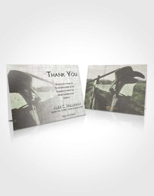 Funeral Thank You Card Template Loving Cowboy Honor