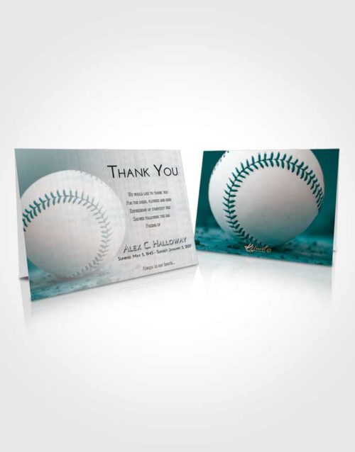 Funeral Thank You Card Template Loving Embrace Baseball Victory