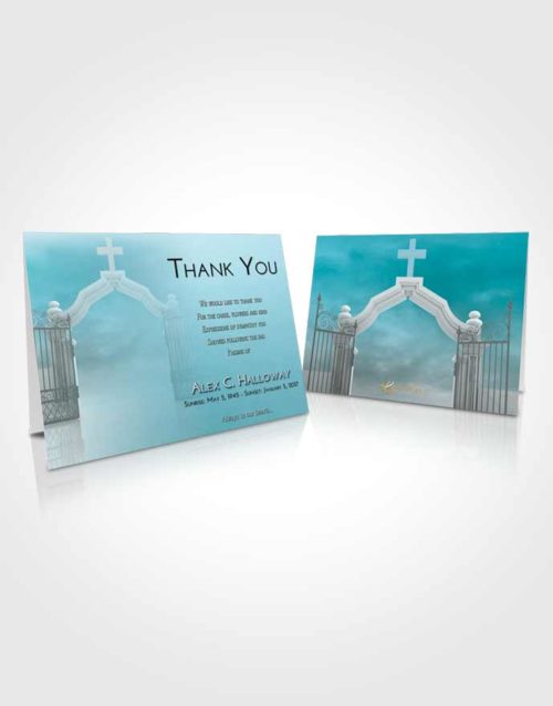 Funeral Thank You Card Template Loving Embrace Clear Gates For Heaven