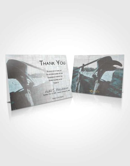 Funeral Thank You Card Template Loving Embrace Cowboy Honor