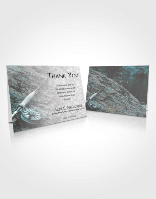 Funeral Thank You Card Template Loving Embrace Fishing on the Rocks