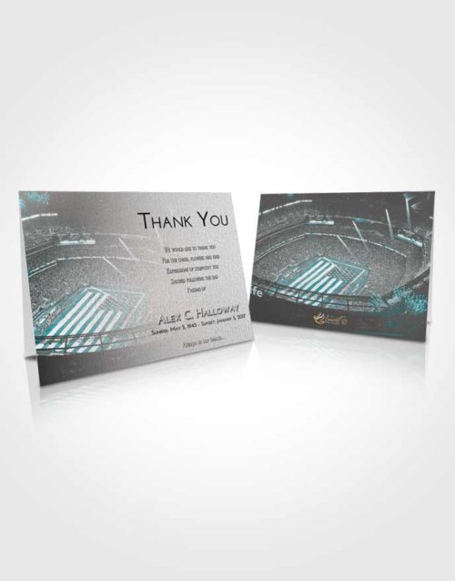 Funeral Thank You Card Template Loving Embrace Football Stadium