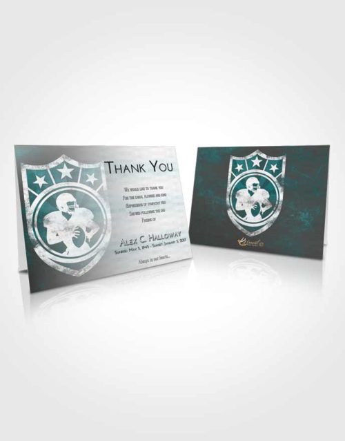 Funeral Thank You Card Template Loving Embrace Football Surprise