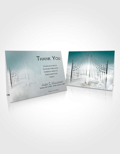 Funeral Thank You Card Template Loving Embrace Gates to Heaven