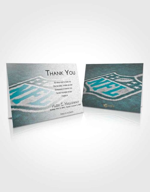 Funeral Thank You Card Template Loving Embrace NFL Football
