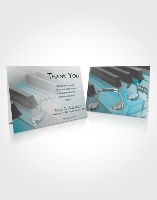 Funeral Thank You Card Template Loving Embrace Piano Keys