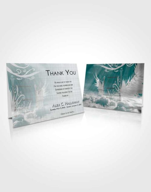 Funeral Thank You Card Template Loving Embrace Precious Gates to Heaven