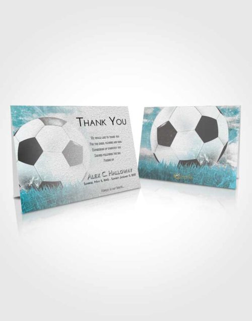Funeral Thank You Card Template Loving Embrace Soccer Dreams