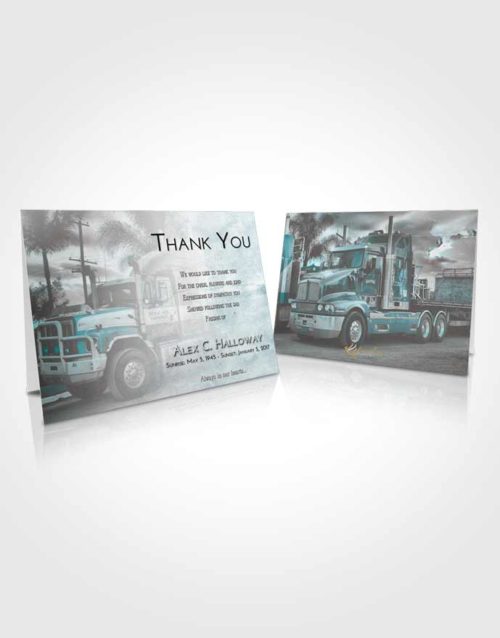 Funeral Thank You Card Template Loving Embrace Trucker Days