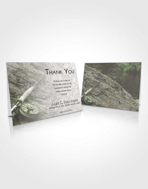 Funeral Thank You Card Template Loving Fishing on the Rocks