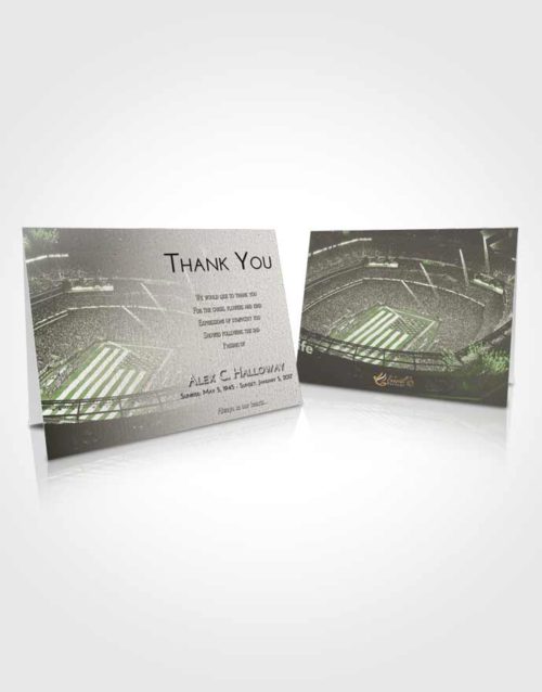 Funeral Thank You Card Template Loving Football Stadium