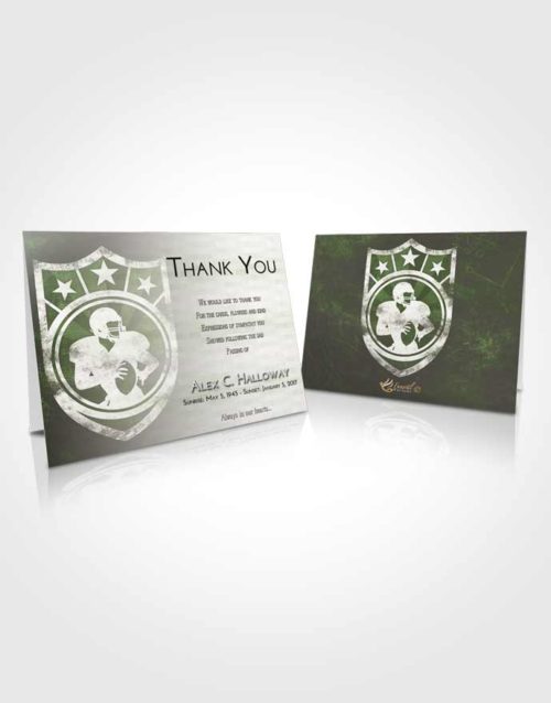 Funeral Thank You Card Template Loving Football Surprise