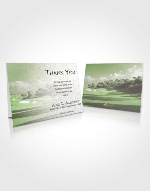Funeral Thank You Card Template Loving Golfing Sandtrap