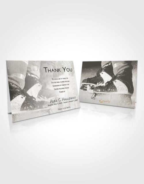Funeral Thank You Card Template Loving Hockey Skates