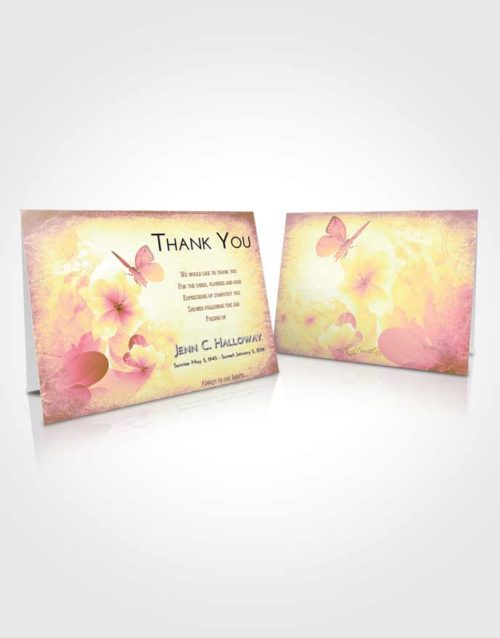 Funeral Thank You Card Template Loving Mix Floral Butterfly