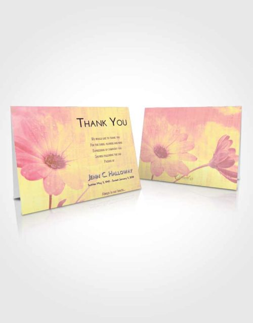 Funeral Thank You Card Template Loving Mix Floral Raindrops