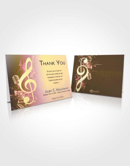 Funeral Thank You Card Template Loving Mix G Clef