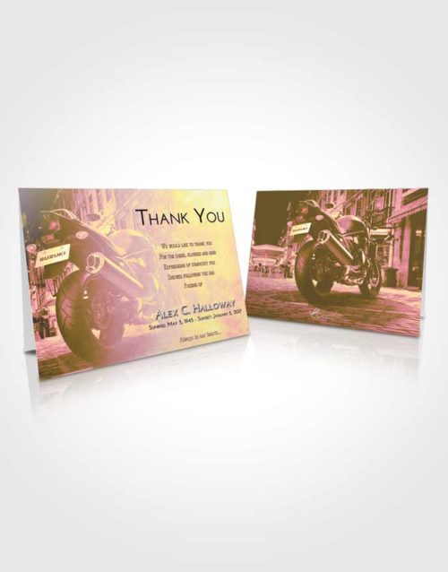 Funeral Thank You Card Template Loving Mix Motorcycle Dreams