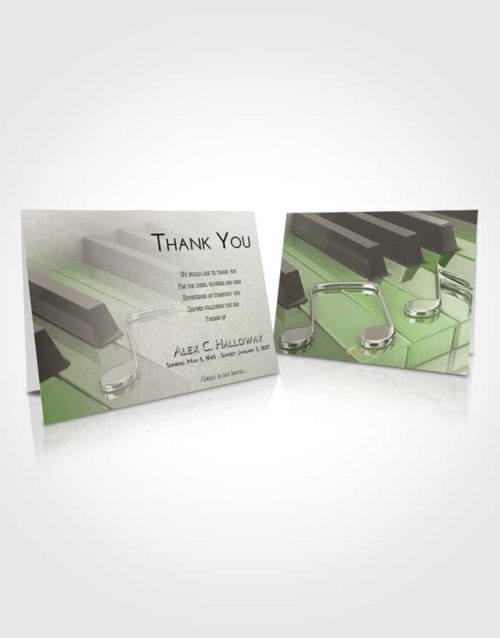Funeral Thank You Card Template Loving Piano Keys