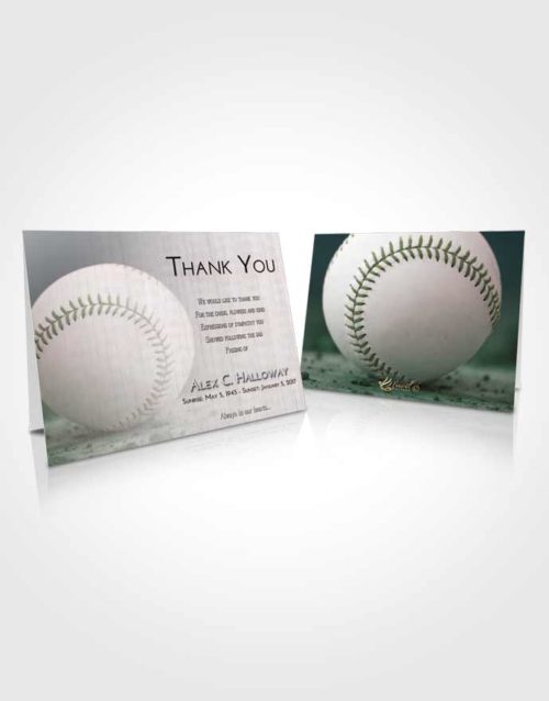 Funeral Thank You Card Template Morning Baseball Victory