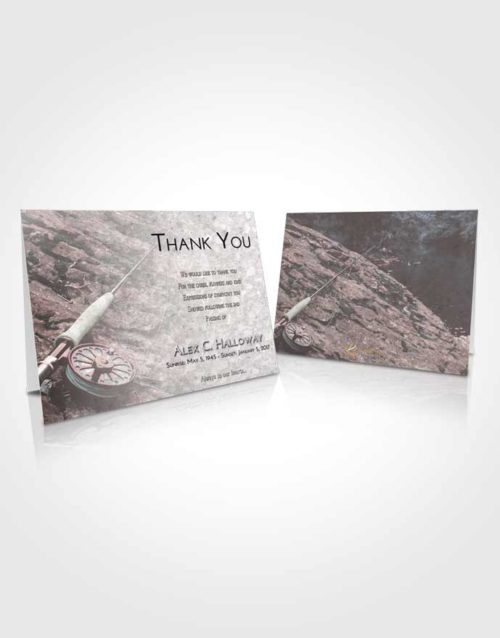 Funeral Thank You Card Template Morning Fishing on the Rocks