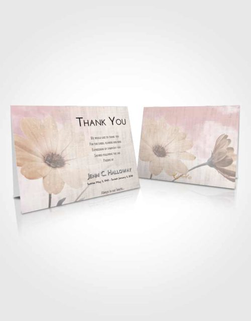 Funeral Thank You Card Template Morning Floral Raindrops