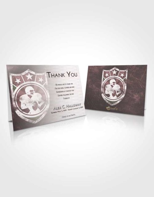 Funeral Thank You Card Template Morning Football Surprise