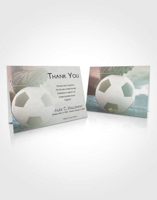 Funeral Thank You Card Template Morning Soccer Cleats