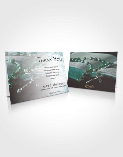 Funeral Thank You Card Template Peaceful Rosary Prayer