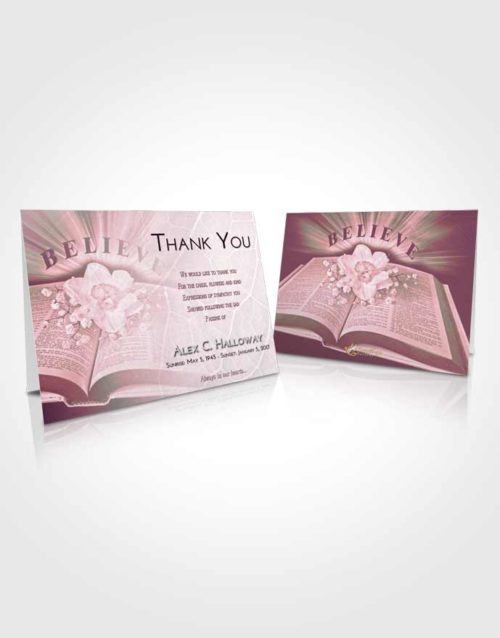Funeral Thank You Card Template Pink Faith Bible Belief