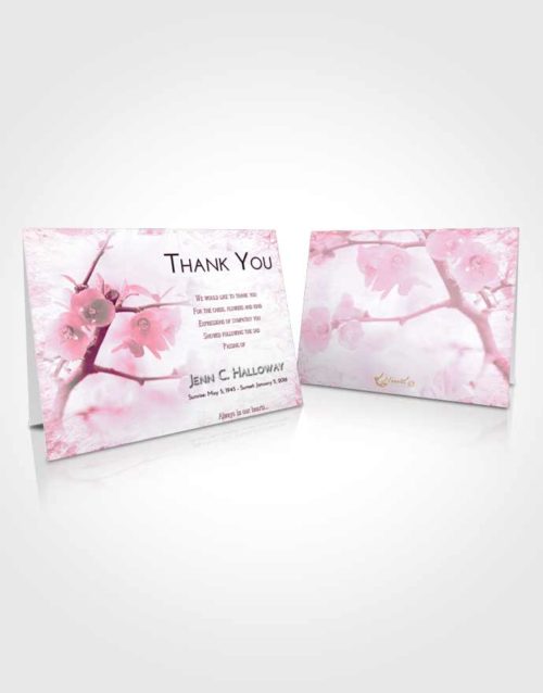 Funeral Thank You Card Template Pink Faith Floral Blossoms