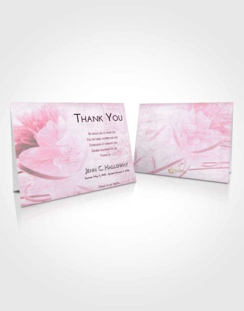 Funeral Thank You Card Template Pink Faith Floral Dream