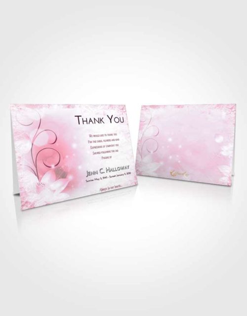 Funeral Thank You Card Template Pink Faith Floral Peace