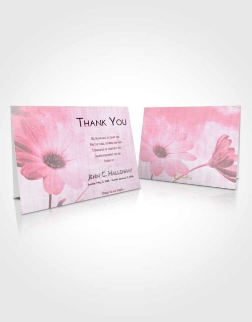 Funeral Thank You Card Template Pink Faith Floral Raindrops