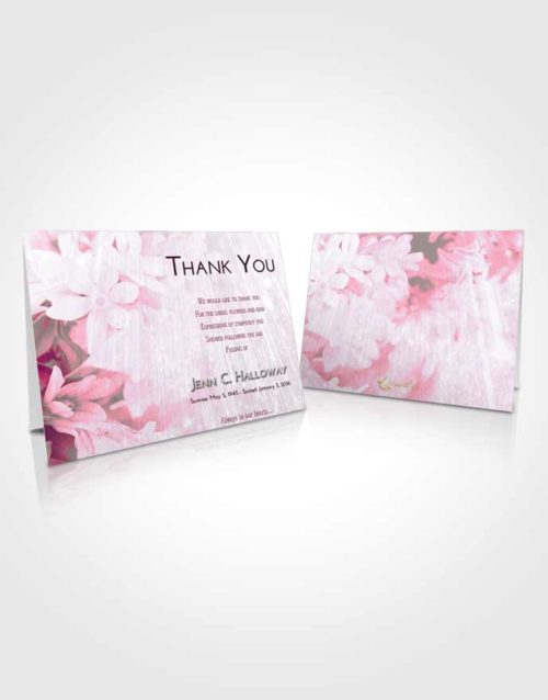 Funeral Thank You Card Template Pink Faith Floral Serenity