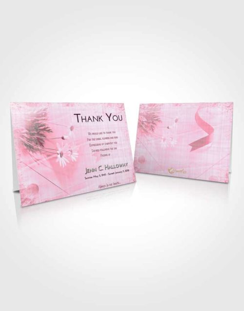Funeral Thank You Card Template Pink Faith Floral Style