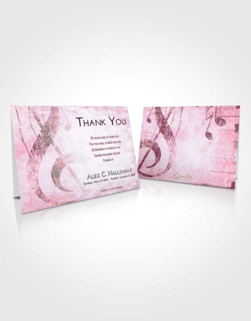 Funeral Thank You Card Template Pink Faith Harmonica