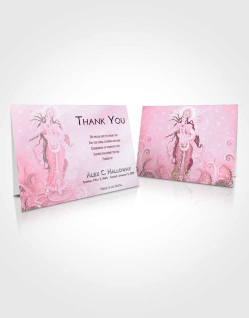 Funeral Thank You Card Template Pink Faith Lakshmi Divinity
