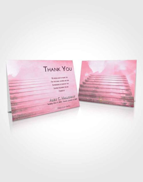 Funeral Thank You Card Template Pink Faith Stairway Into the Sky