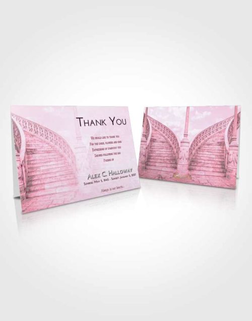 Funeral Thank You Card Template Pink Faith Stairway of Love