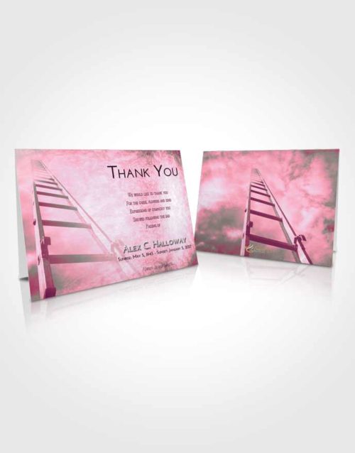 Funeral Thank You Card Template Pink Faith Stairway to Forever