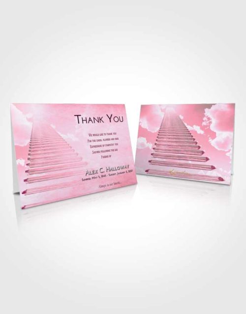 Funeral Thank You Card Template Pink Faith Steps to Heaven