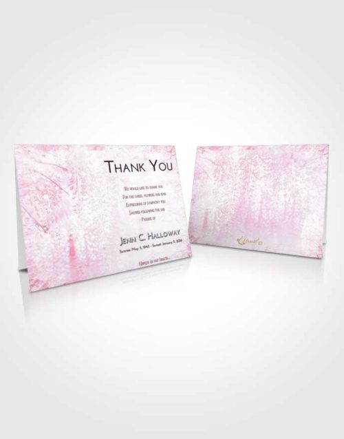 Funeral Thank You Card Template Pink Faith Whispering Flowers