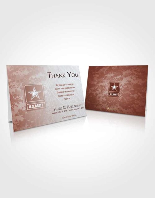 Funeral Thank You Card Template Ruby Love Army Duty