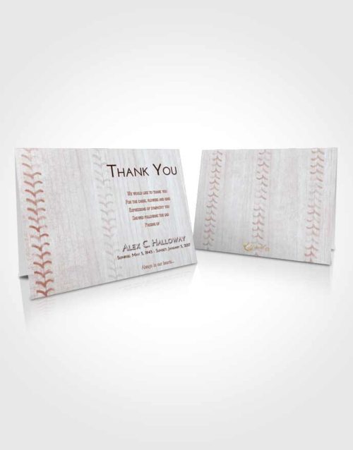 Funeral Thank You Card Template Ruby Love Baseball Honor