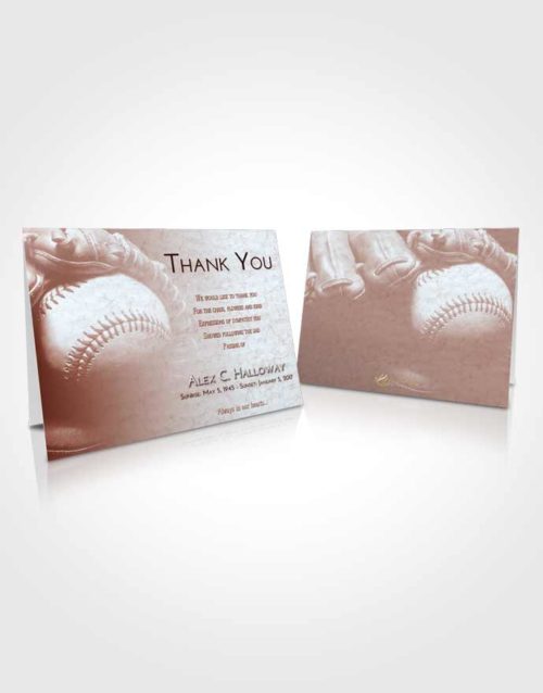 Funeral Thank You Card Template Ruby Love Baseball Life